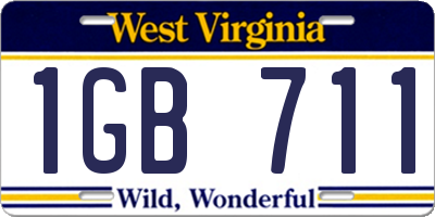WV license plate 1GB711
