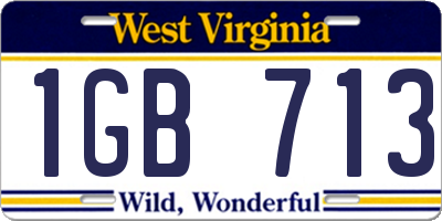 WV license plate 1GB713