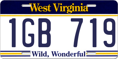 WV license plate 1GB719
