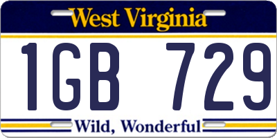 WV license plate 1GB729