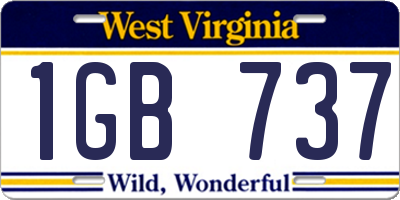 WV license plate 1GB737