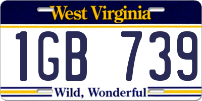 WV license plate 1GB739