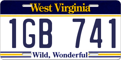 WV license plate 1GB741