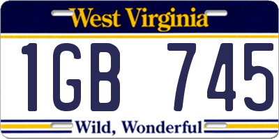 WV license plate 1GB745