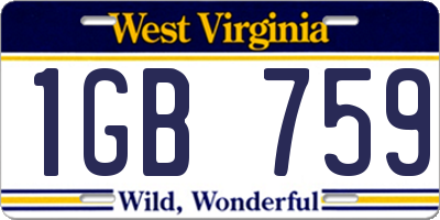 WV license plate 1GB759