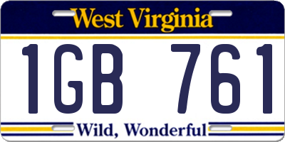 WV license plate 1GB761