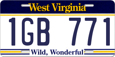 WV license plate 1GB771