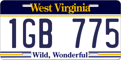 WV license plate 1GB775