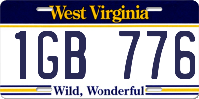 WV license plate 1GB776
