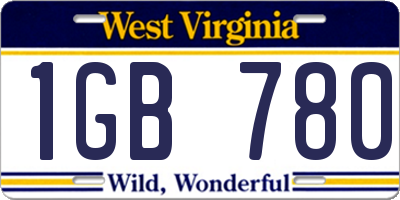 WV license plate 1GB780