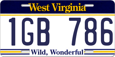 WV license plate 1GB786