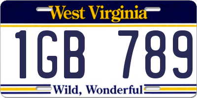 WV license plate 1GB789