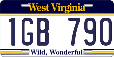 WV license plate 1GB790