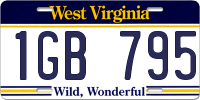 WV license plate 1GB795