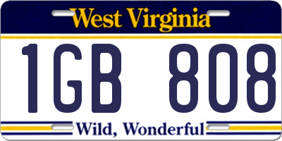 WV license plate 1GB808