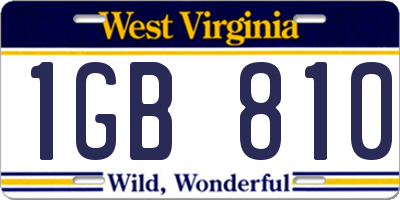 WV license plate 1GB810