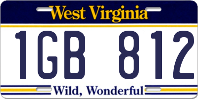 WV license plate 1GB812