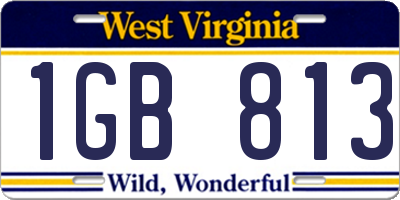 WV license plate 1GB813