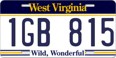 WV license plate 1GB815