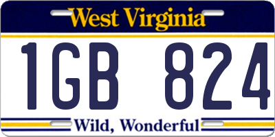 WV license plate 1GB824