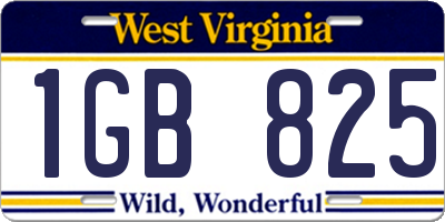 WV license plate 1GB825