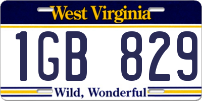 WV license plate 1GB829