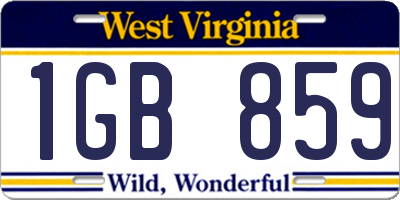 WV license plate 1GB859