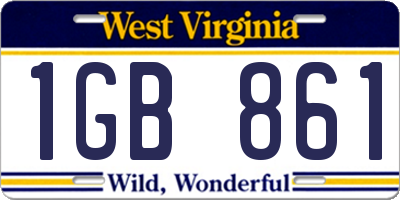 WV license plate 1GB861
