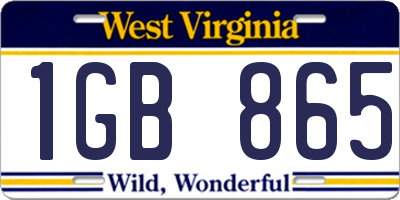 WV license plate 1GB865