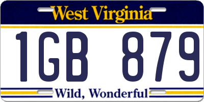 WV license plate 1GB879