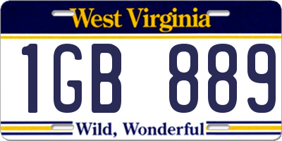 WV license plate 1GB889