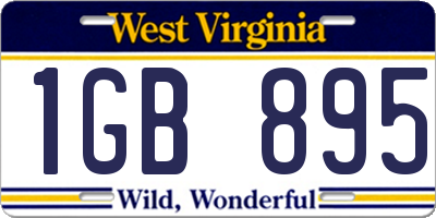 WV license plate 1GB895