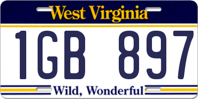 WV license plate 1GB897