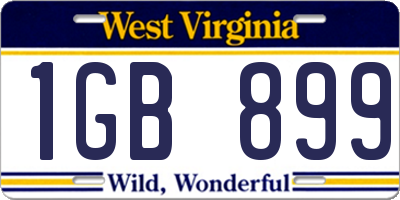 WV license plate 1GB899