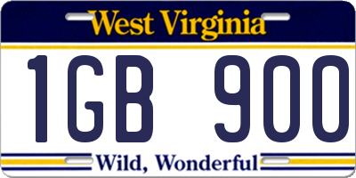 WV license plate 1GB900