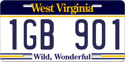 WV license plate 1GB901