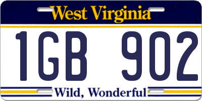 WV license plate 1GB902