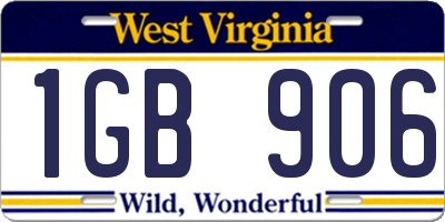 WV license plate 1GB906