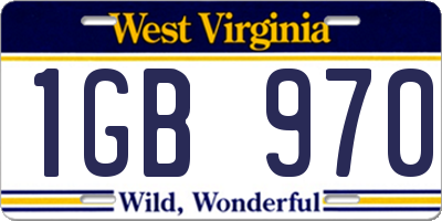 WV license plate 1GB970