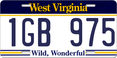 WV license plate 1GB975