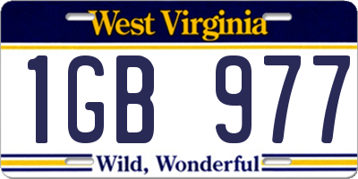 WV license plate 1GB977