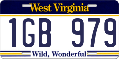 WV license plate 1GB979