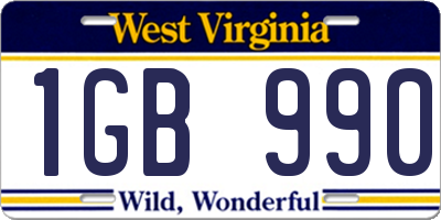 WV license plate 1GB990