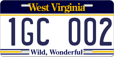 WV license plate 1GC002