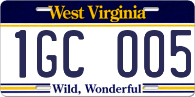 WV license plate 1GC005