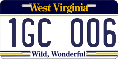 WV license plate 1GC006