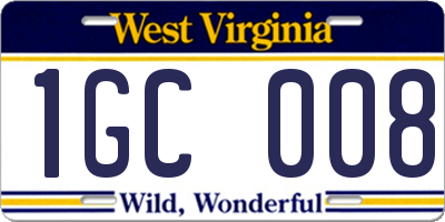 WV license plate 1GC008