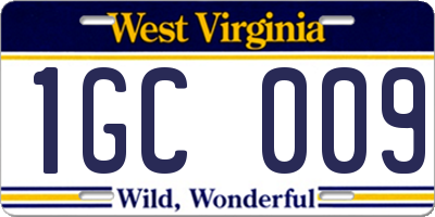 WV license plate 1GC009