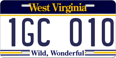 WV license plate 1GC010