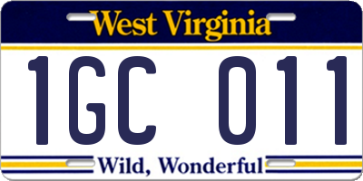 WV license plate 1GC011